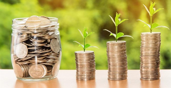 Monete-impilate-da-cui-sboccia-una-pianta Risparmio